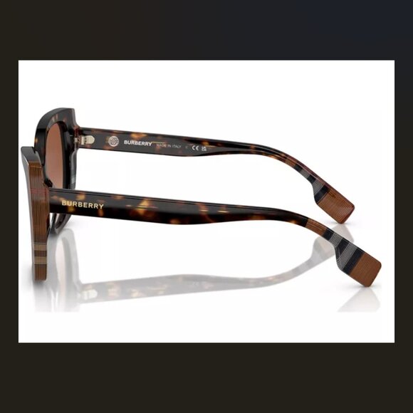 LAST CHANCE SALE - NEW Burberry, BE4393 Meryl. Dark Havana, Check Brown - Picture 3 of 6